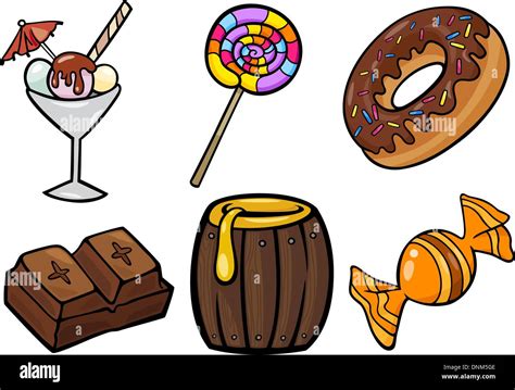 Ilustración De Dibujos Animados De Alimentos Dulces O Golosinas Dulces