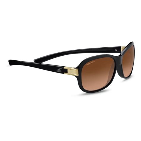 Serengeti Serengeti Isola 58mm Polarized Sunglasses For Women Shiny Black Satin Brass