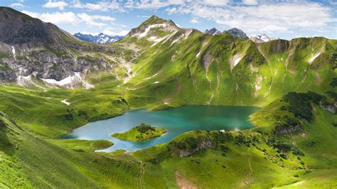 Panorama Of The Schrecksee A Lake In Bavaria Germany