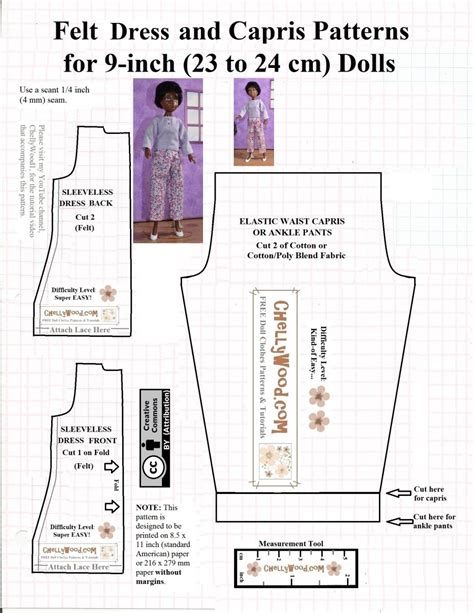 Free Printable Pdf Sewing Pattern For 9 Inch 23 Cm Dolls At Free Doll