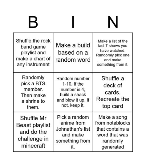 Random Bingo Card