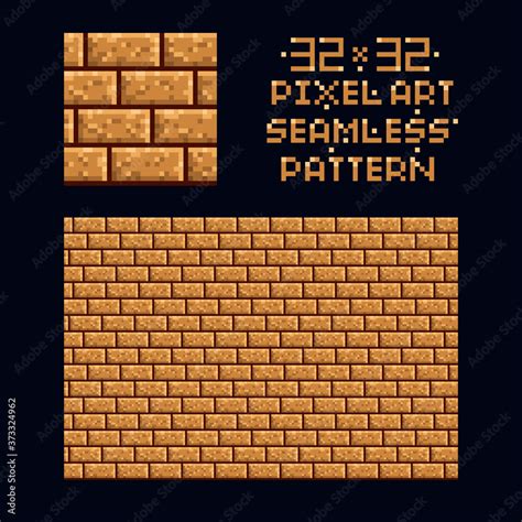 Pixel Art Vector Illustration 32x32 Seamless Sprite Pattern Texture