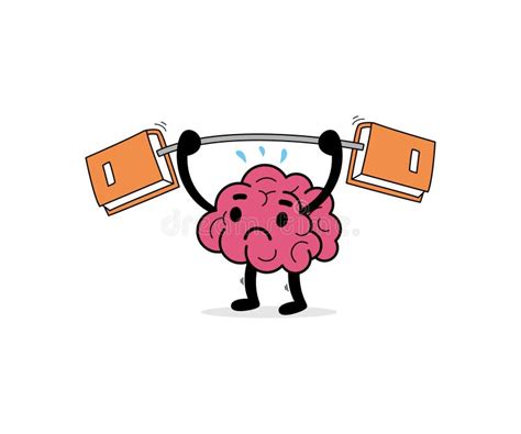 Strong Smart Brain Character Mascot Vector Flat Cartoon Train Your