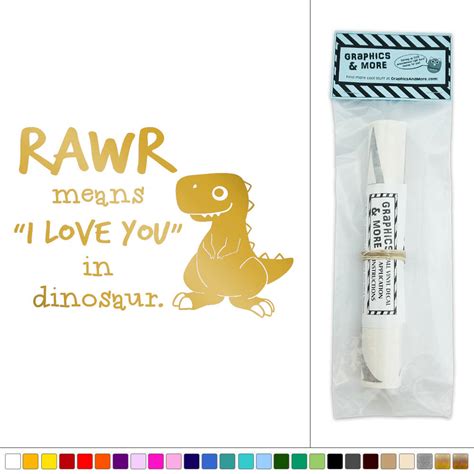 Rawr Means I Love You Dinosaur T Rex Vinyl Sticker Decal Wall Art Décor