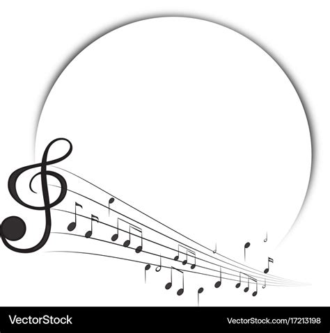 Border Template With Music Notes In Background Vector Image