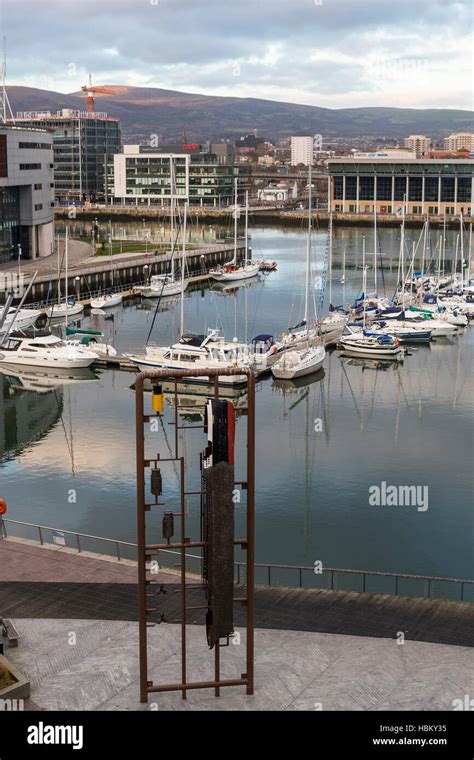 Former Dock Basin Now A Marina Under The Arc Apartments Queens Road Belfast Part Of The