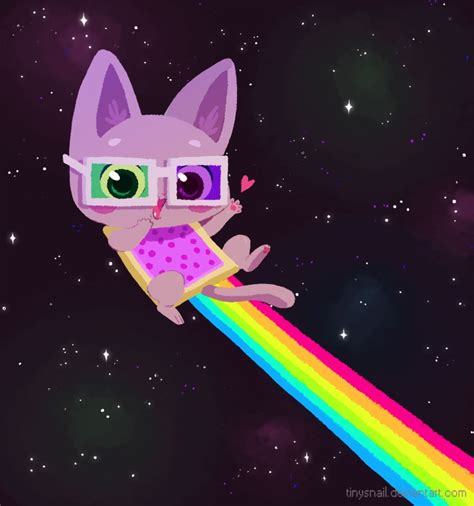 Draw a rectangle with rounded edges. nyan cat by tinysnail on DeviantArt