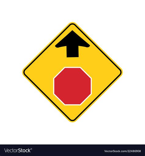 Usa Traffic Road Signwarning That A Stop Sign Is Vector Image