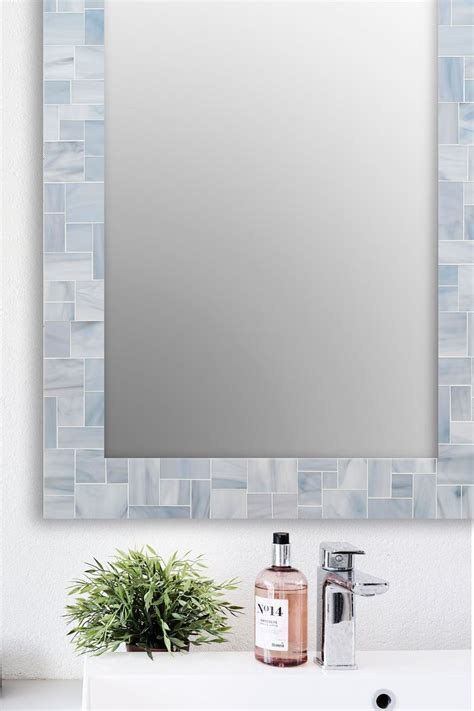 Light Grey Bathroom Mirror Mosaic Mirror Foyer Mirror In 5 Etsy Grey Bathroom Mirrors