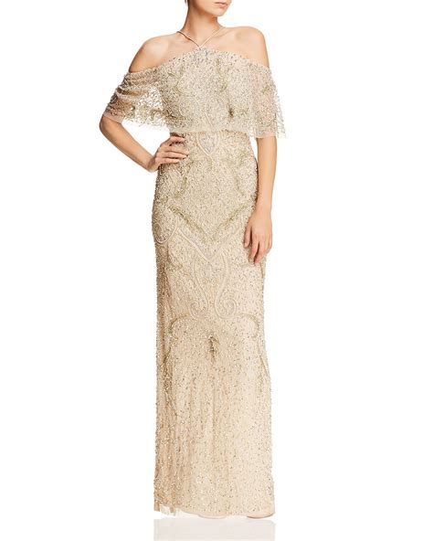 Aidan Mattox Cold Shoulder Beaded Gown Exclusive Women Bloomingdale S Gowns Ball