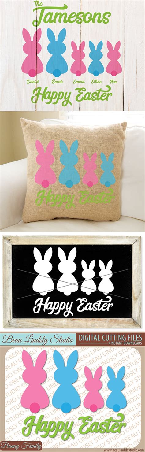 Easter Bunny Family Clip Art SVG Easter SVG Stick Figure | Etsy