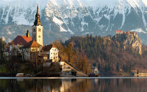 Church Of The Assumption And Bled Castle Lake Bled Slovenia Europe