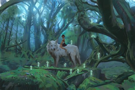 Wallpaper Princess Mononoke Anime Girls Spirits Fantasy Art