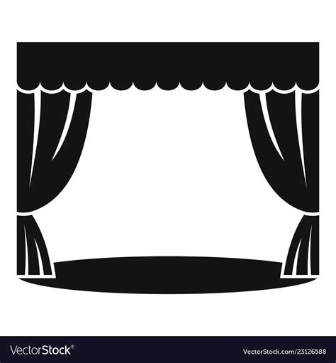 Theatrical Curtain Icon Simple Style Royalty Free Vector