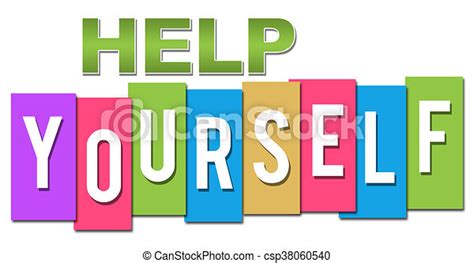 Drawing Of Help Yourself Professional Colorful Help Yourself Text