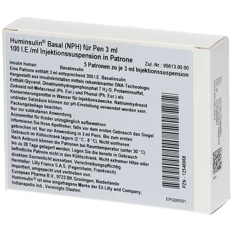Huminsulin Basal Nph 5x3 Ml Mit Dem E Rezept Kaufen Shop Apotheke