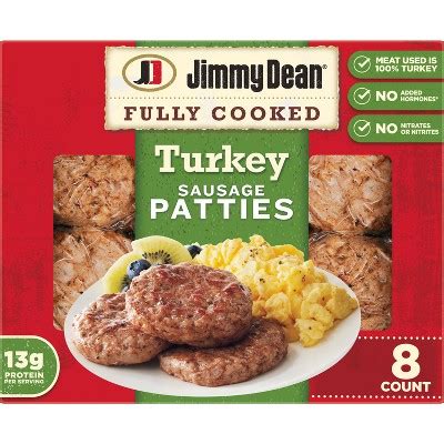 Jimmy Dean Fully Cooked Turkey Sausage Patties 9 6oz 8ct Target