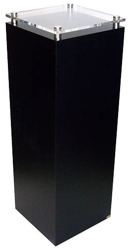 black laminate pedestal with acrylic top display podiums