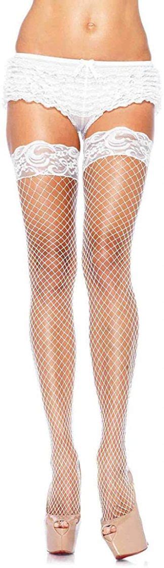 Spandex Industrial Net Thigh Highs With Stay Up Silicone Lace Top