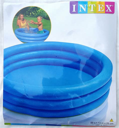 Intex 3 Ring Crystal Blue Inflatable Paddling Pool Size 1143cm X 25