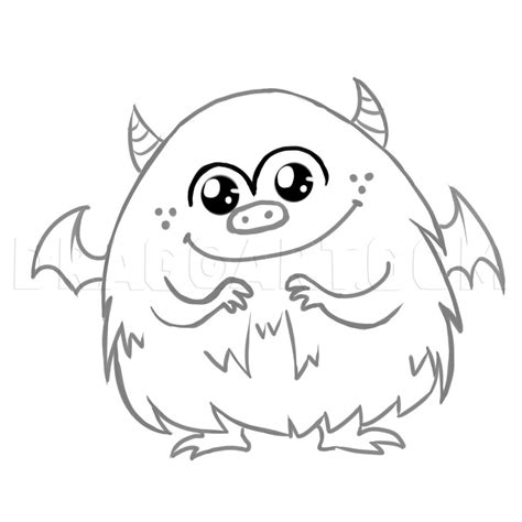 How To Draw A Cute Monster Step By Step Drawing Guide By