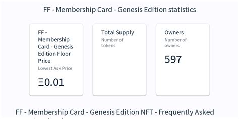 Ff Membership Card Genesis Edition Nft Floor Price And Value