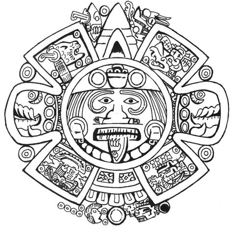 Collection Of Calendario Azteca Para Colorear Mayan Calendar Coloring