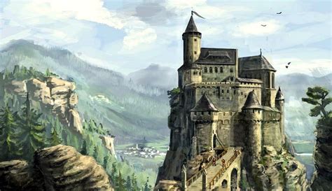 Bildresultat För Rpg Castle On Mountain Fantasy City Fantasy Castle