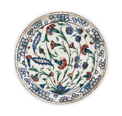A Large Iznik Pottery Dish Ottoman Turkey Circa Christie S