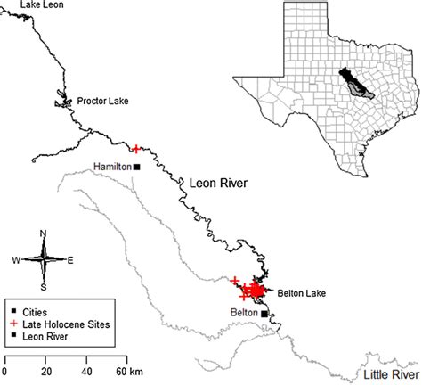 Map Of The Leon River And Nearby Rivers In Central Texas The Leon