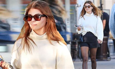 Olivia Jade Puts On Leggy Display In Cozy White Sweater And Tiny Black