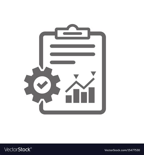 Project Management Icon Report Document Symbol Vector Image