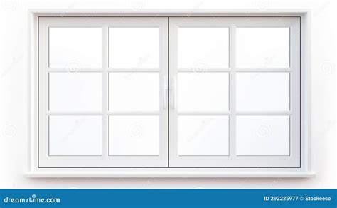 Bold Structural Design White Window Frame On Isolated Background Stock