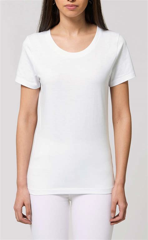 Basic Damen T Shirt In Weiß 100 Bio Baumwolle