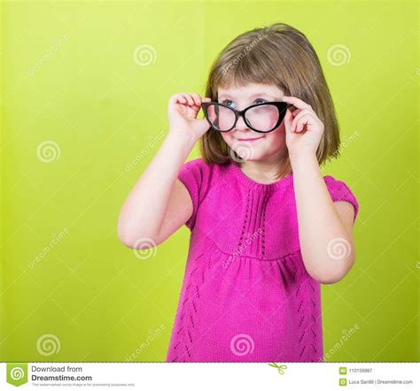 Smiling Little Girl With Glasses Stock Image Image Of Girl White