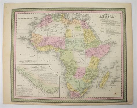 1854 Mitchell Map Of Africa Original Antique Map African Etsy