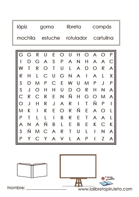 Cosas Del Cole Sopa De Letras La Libreta Piruleta