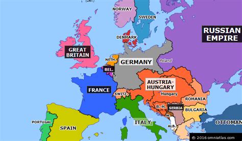 Outbreak Of The Great War Historical Atlas Of Europe 4 August 1914