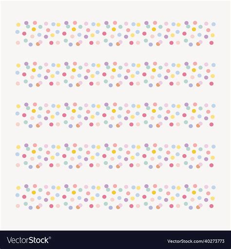 Polka Dots Brush Seamless Pattern Set Royalty Free Vector