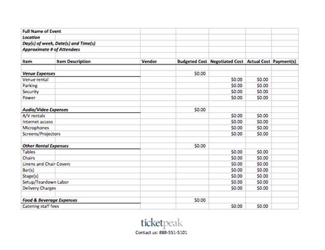 7 Event Planning Budget Templates Excel Templates
