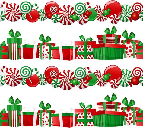 Whaline 68ft Christmas Bulletin Border Stickers T Candy Trim Border