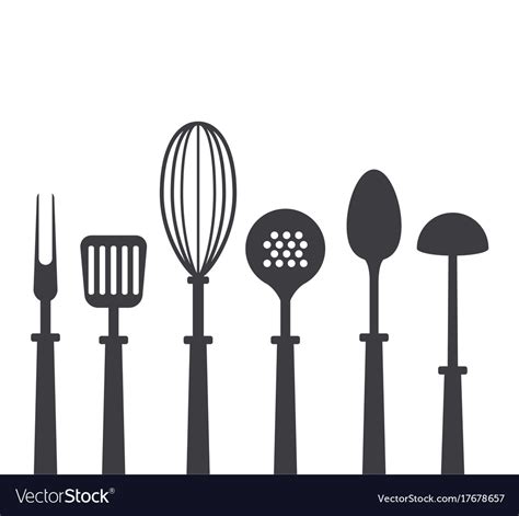 Kitchen Utensils Icons Royalty Free Vector Image