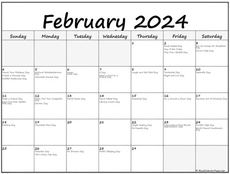 2024 February Calendar With National Holidays Today Calendar Sharl