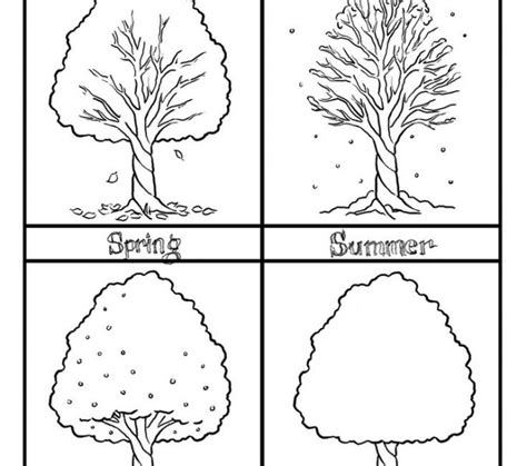 Four Seasons Coloring Pages For Kindergarten At Free