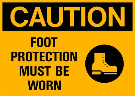 Caution Foot Protection Western Safety Sign