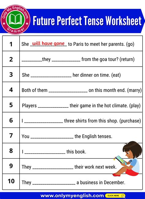 Future Perfect Tense Exercises With Answers