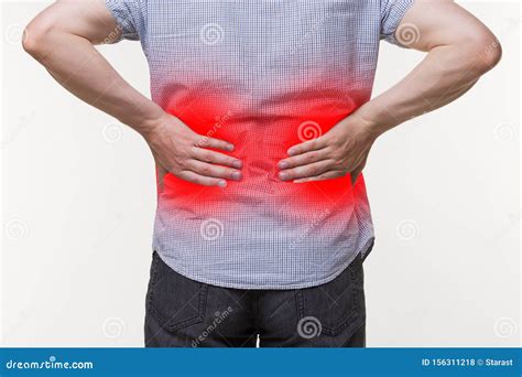Back Pain Kidney Inflammation Man Suffering From Backache Stock Photo