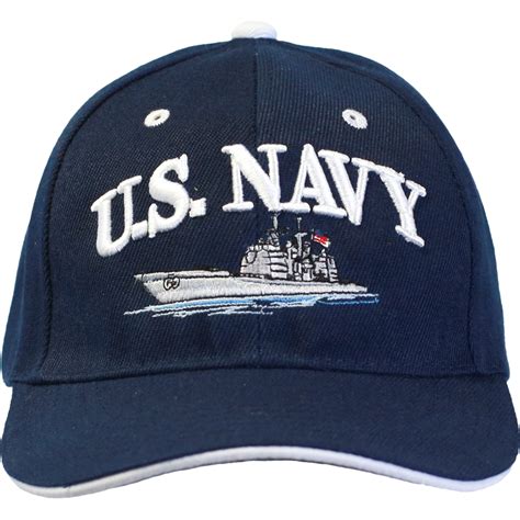 Officially Licensed Embroidered Us Navy Cap With Ship
