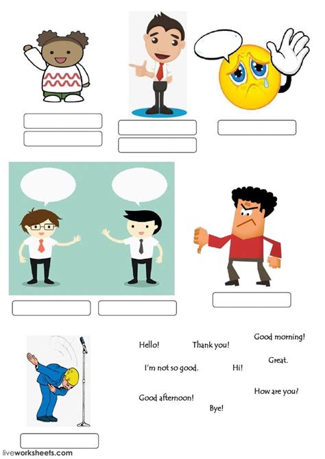 Hello Goodbye Interactive Worksheet Hojas De Inglés Para Niños
