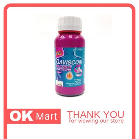 Gaviscon double action contains calcium carbonate and its unique formulation helps provide effective relief that is up to x2 longer than regular antacids*. Gaviscon Double Action Liquid (150ml) | Shopee Malaysia